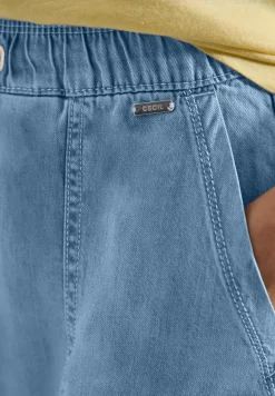 Midi-rok met denimlook zakken