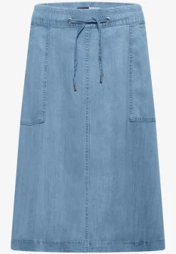 Midi-rok met denimlook zakken