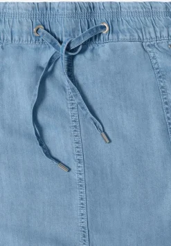 Midi-rok met denimlook zakken
