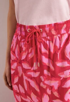Midi-rok met elastische tailleband en print