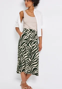 Midi-rok met knoopsluiting