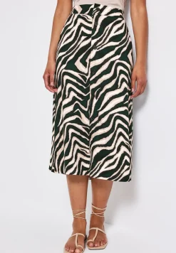 Midi-rok met knoopsluiting