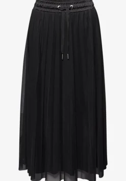 Midi-rok van mesh met een geplooide textuur