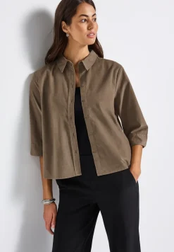 Mini corduroy overhemd blouse