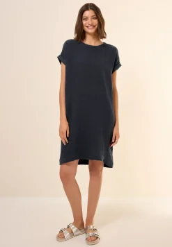Mousseline jurk in effen kleur