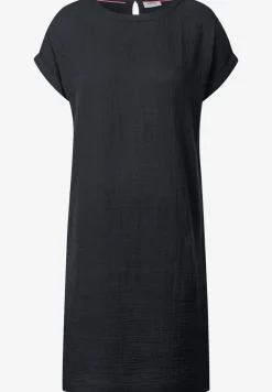 Mousseline jurk in effen kleur