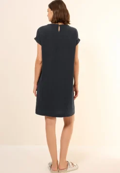 Mousseline jurk in effen kleur
