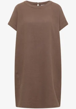 Mousseline jurk met korte mouwen