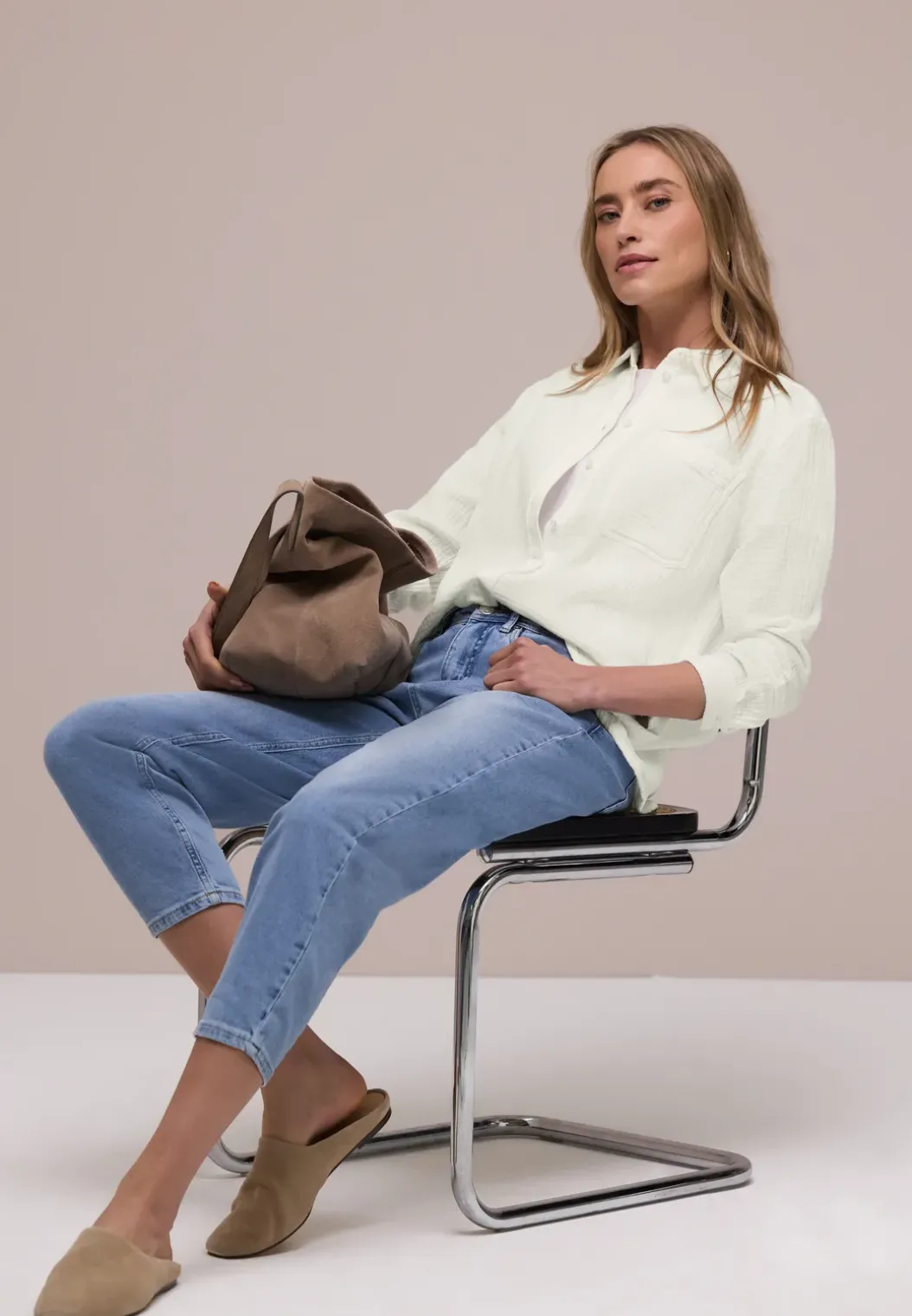 Mousseline overhemd blouse