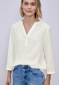 3/4-mouwen blouse in mousseline kwaliteit