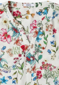 3/4-mouwen blouse met gespleten hals en print