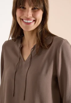 3/4-mouwen blouse met gespleten hals