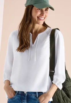 3/4-mouwen blouse met gespleten hals