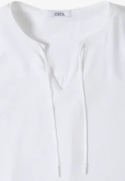 3/4-mouwen blouse met gespleten hals