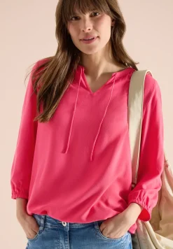 3/4-mouwen blouse met gespleten hals