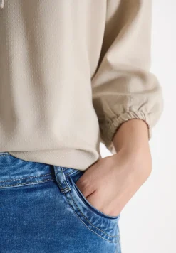 3/4-mouwen blouse met gespleten hals