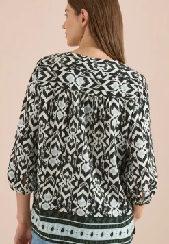 3/4-mouwen blouse met grafisch patroon