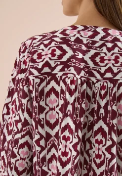 3/4-mouwen blouse met grafisch patroon