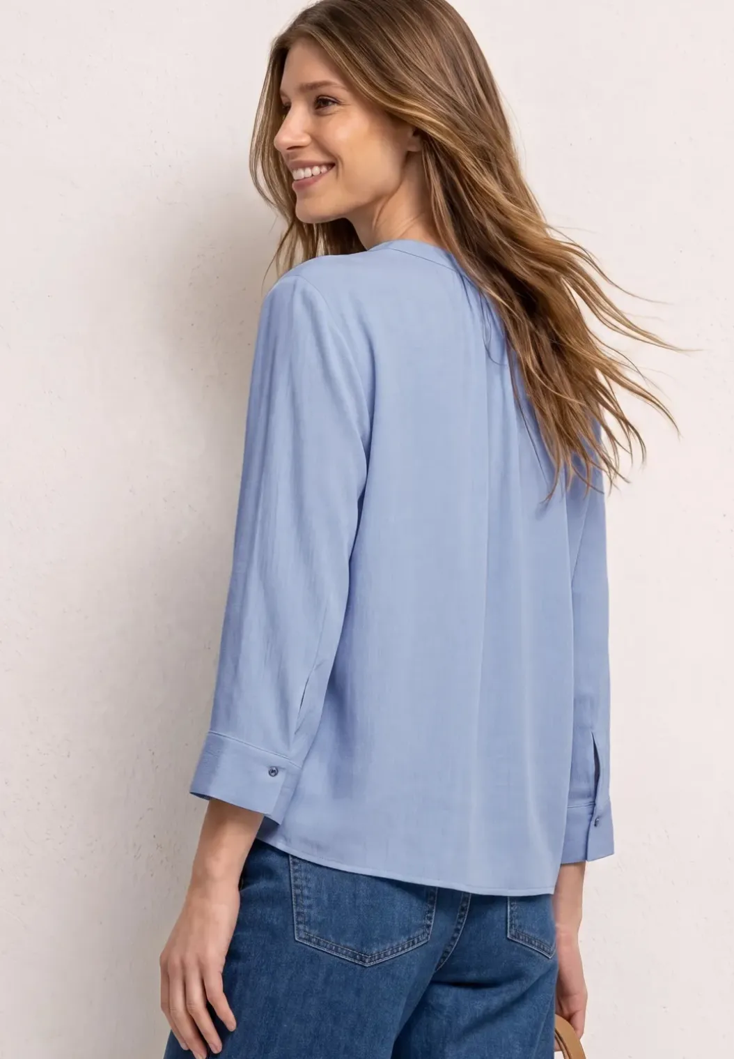 3/4-mouwen blouse met knoopdetail