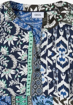 3/4-mouwen blouse met patchworkprint