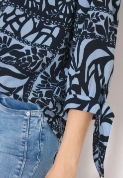 3/4-mouwen blouse met patchworkprint