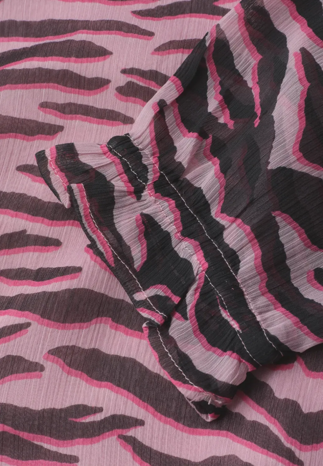 3/4-mouwen blouse met ronde hals in chiffon