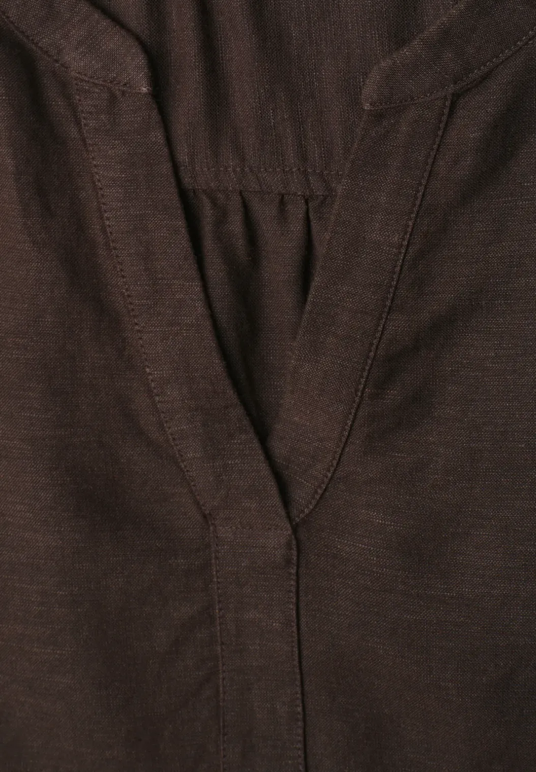 3/4-mouwen blouse van linnenmix met gespleten hals
