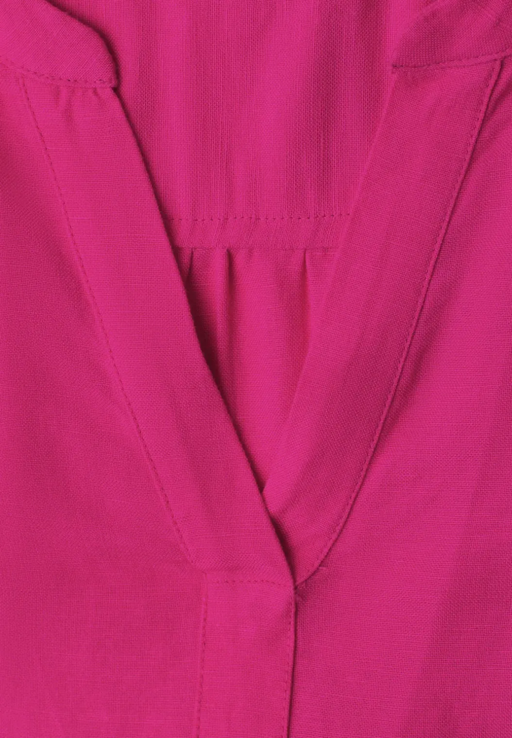 3/4-mouwen blouse van linnenmix met gespleten hals