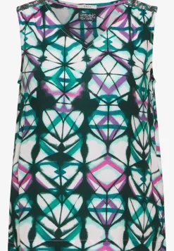 Mouwloze blouse met print