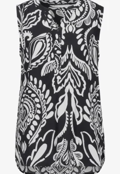 Mouwloze blouse met print