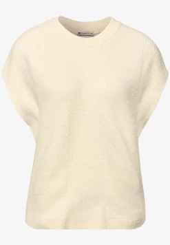 Mouwloze chenille trui