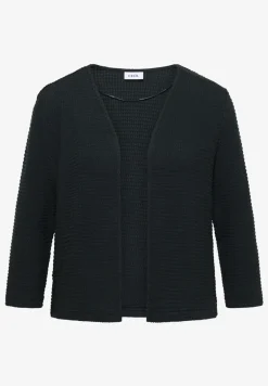 Open jas met 3/4 mouwen in ajour-look