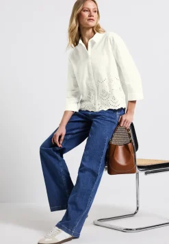 Overhemd blouse met borduursel