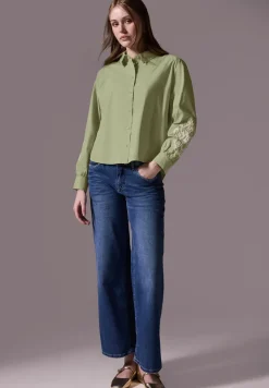 Overhemd blouse met borduursel