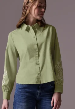 Overhemd blouse met borduursel