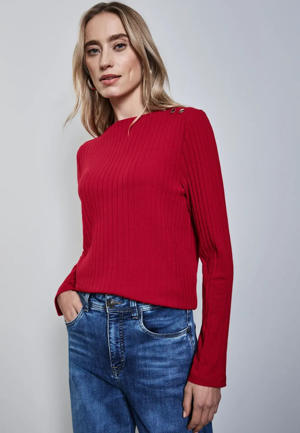 Overhemd met lange mouwen en knoopdetails