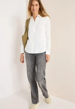 Overhemdblouse in effen kleur
