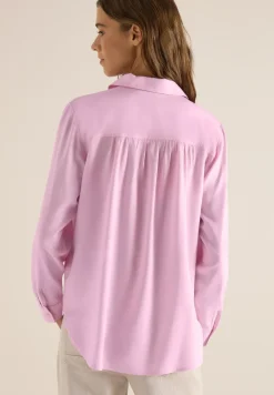 Overhemdblouse in effen kleur