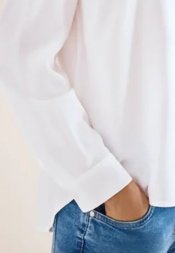 Overhemdblouse in effen kleur