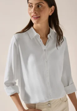 Overhemdblouse in effen kleur