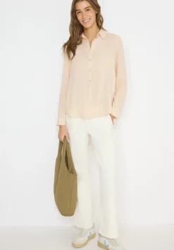 Overhemdblouse in effen kleur