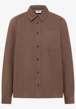 Overhemdblouse in effen kleur