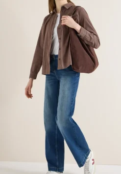 Overhemdblouse in effen kleur
