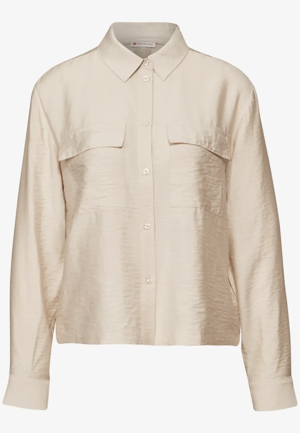 Overhemdblouse met borstzakken