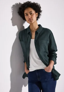 Overhemdblouse met borstzakken