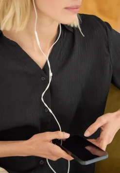 Overhemdblouse met een gekreukte textuur