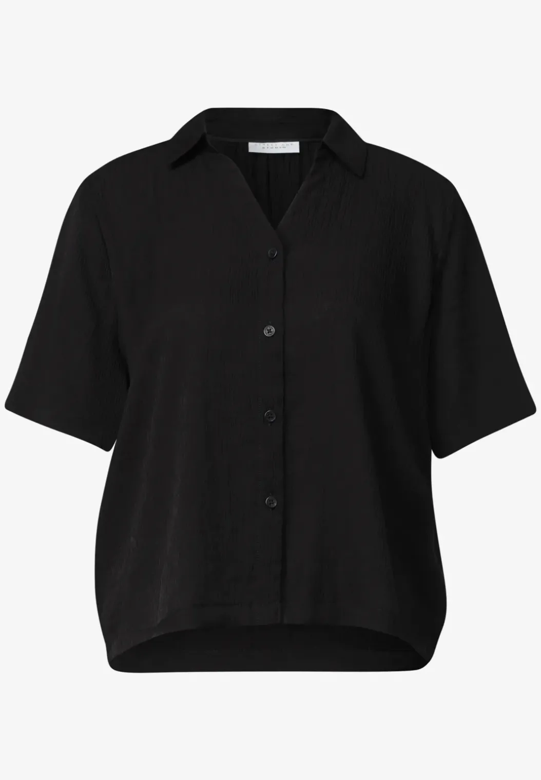 Overhemdblouse met een gekreukte textuur