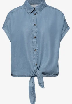 Overhemdblouse met knopen en knoopdetail