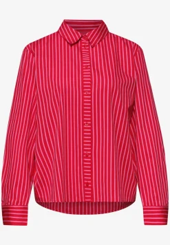 Overhemdblouse met lange mouwen en gestreept patroon