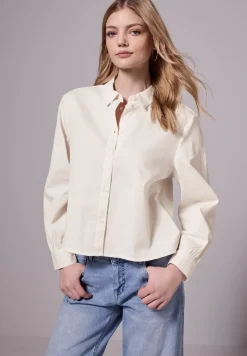 Overhemdblouse met structuur